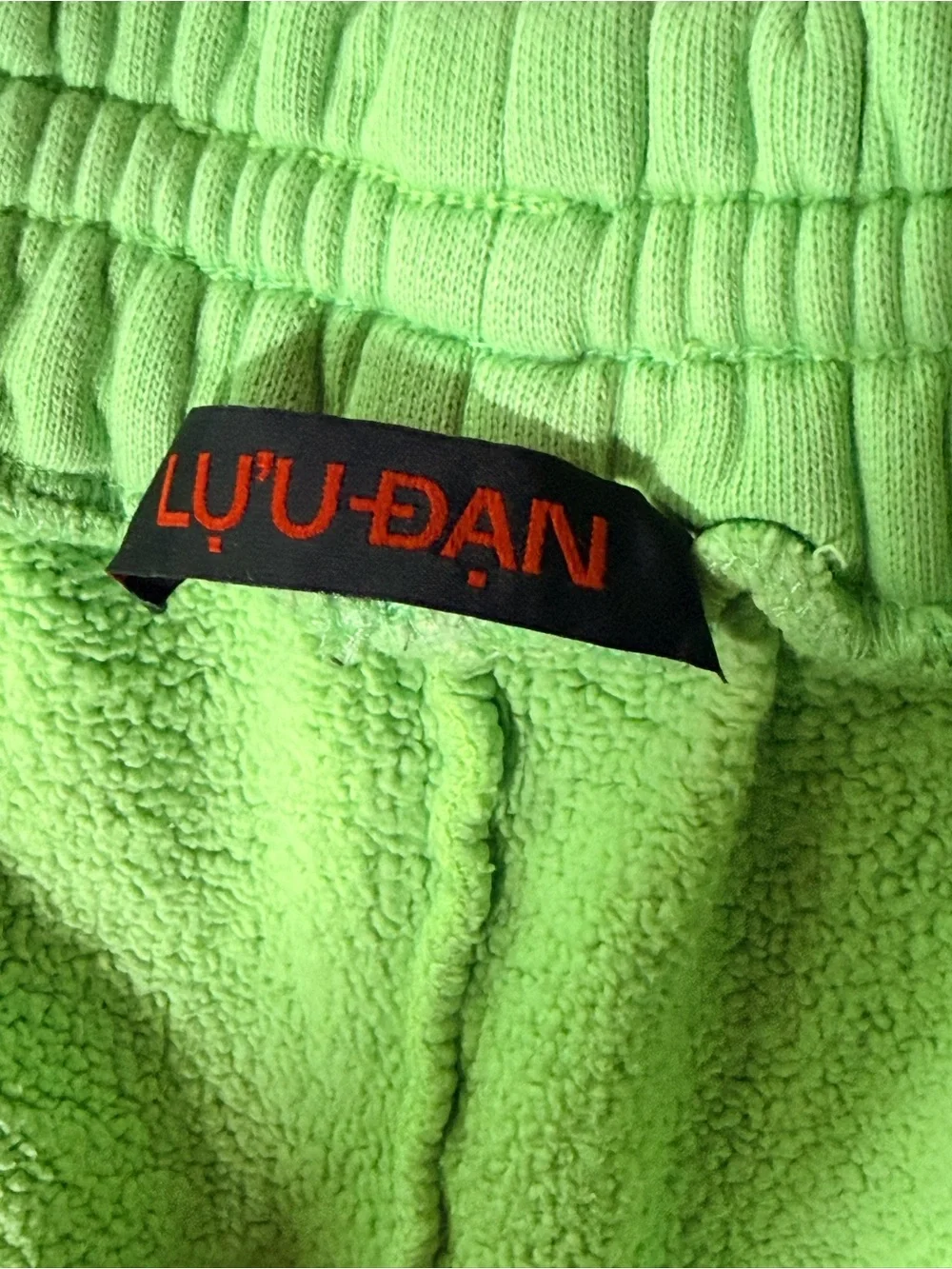 LUU DAN Green/Black Gradient Logo Sweatpants Drawstring Elastic Waist Pockets S